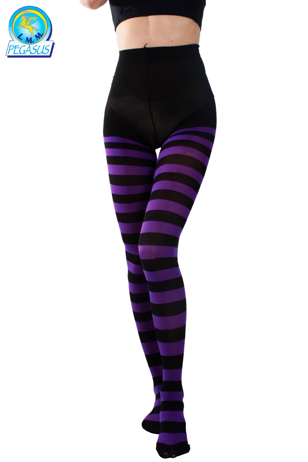 CALZE COLLANT RIGA NERO VIOLA DONNA
